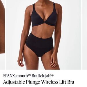 Spanx Bra-llelujah Wire free Plunge Bra - 38B - Black